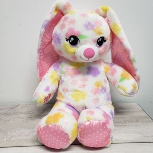 Build A Bear Easter Bunny Rabbit Rainbow Flower Colorful Plush Toy 16”